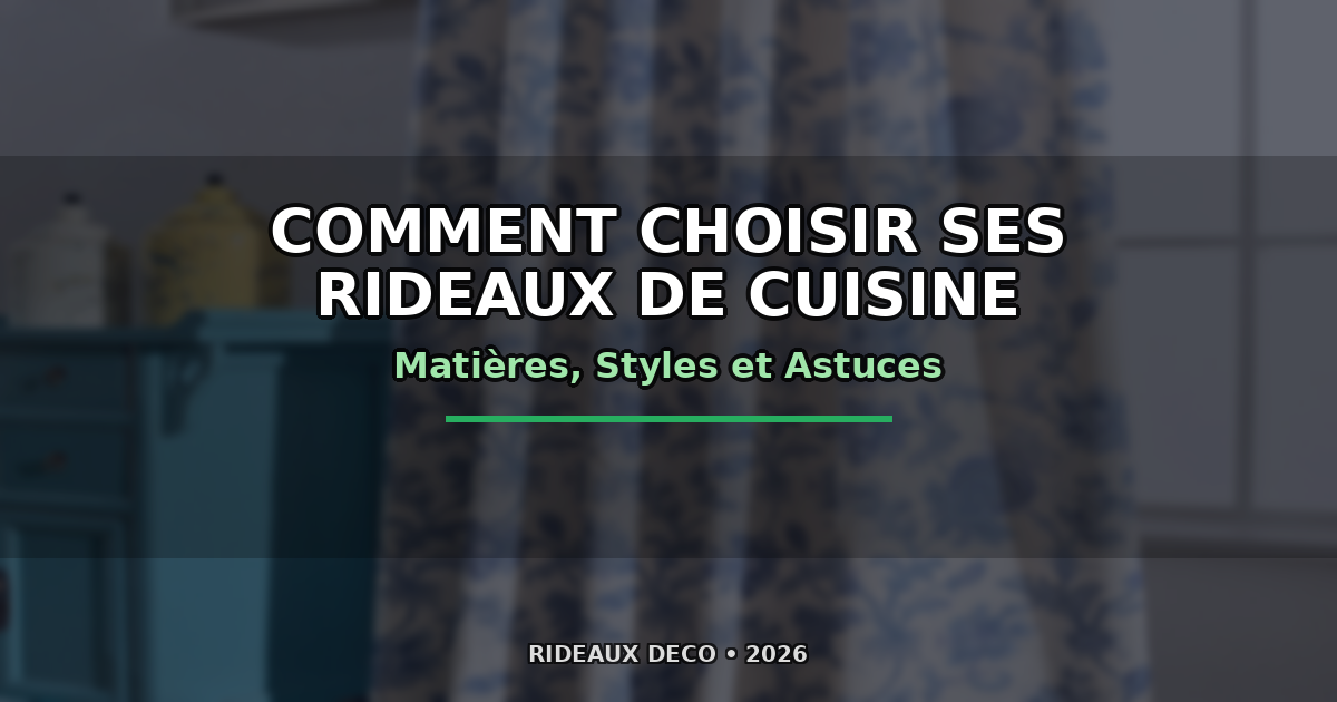 Comment choisir ses rideaux de cuisine : matieres, styles et astuces