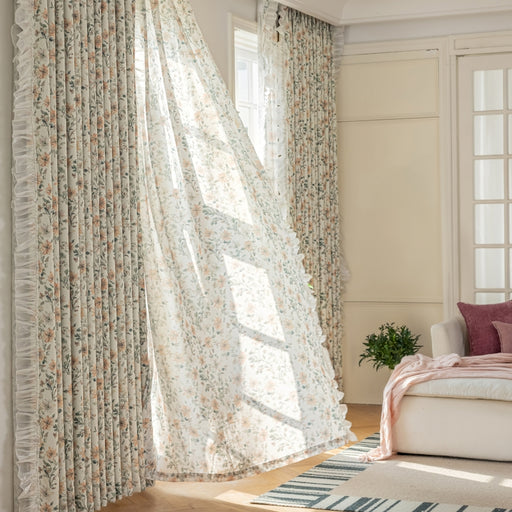 a living room with a couch and a window