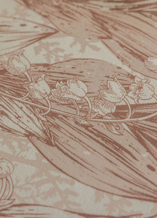 a close up of a paper with a drawing of mice in a boat