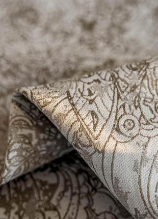 a close up of a fabric with a design on it