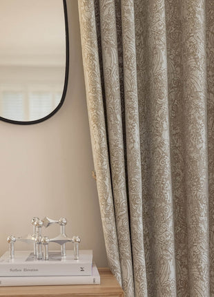 a mirror sitting on top of a wooden table