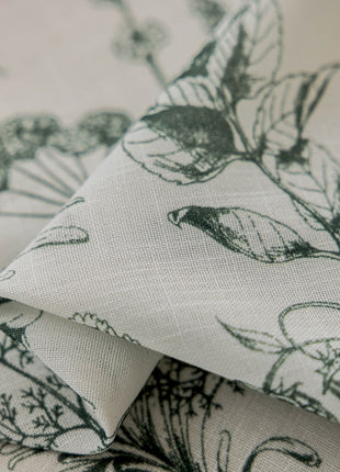 a close up of a flower print fabric