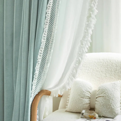 Rideau Bleu Cyan Luxe