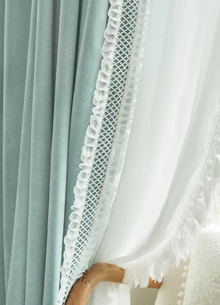 Rideau Bleu Cyan Luxe