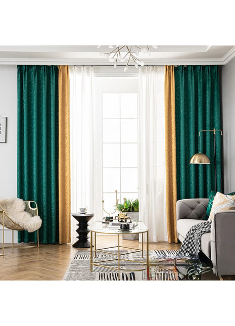 Rideau Vert et Or Salon