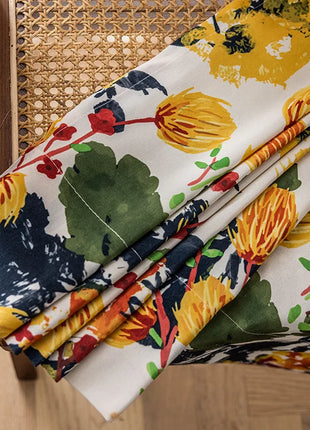 Rideau motifs Floraux Jaune