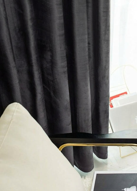 Rideau Occultant Velours Noir Élégant Chambre
