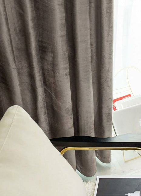 Rideau Occultant Velours Gris Anthracite Salon
