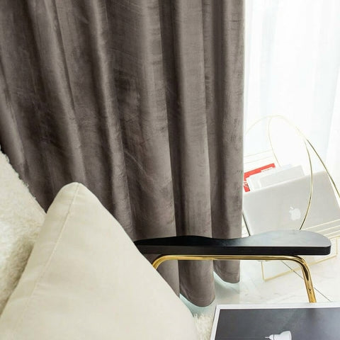Rideau Occultant Velours Gris Anthracite Salon