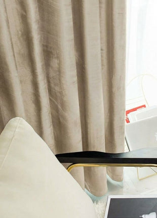 Rideau Occultant Velours Beige Champagne Chambre
