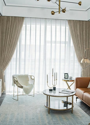 Rideau Occultant Velours Champagne Salon Élégant