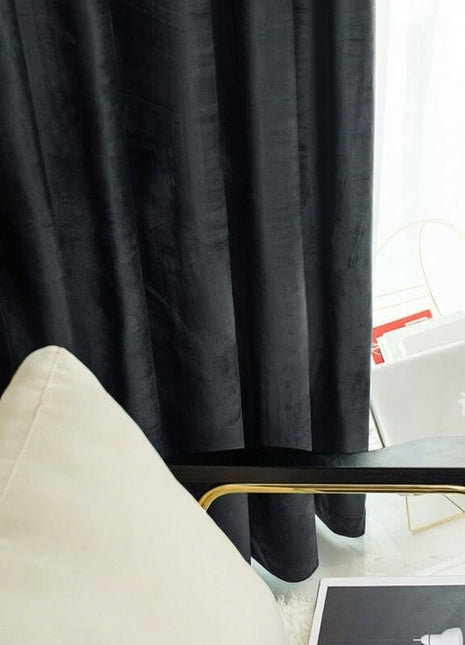 Rideau Occultant Velours Noir Premium Salon