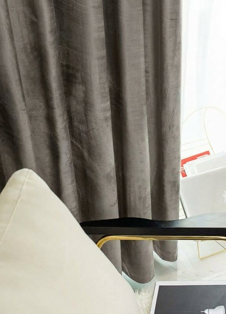 Rideau Occultant Velours Gris Charbon Salon