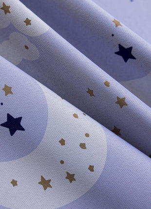 a close up of a curtain with stars on it