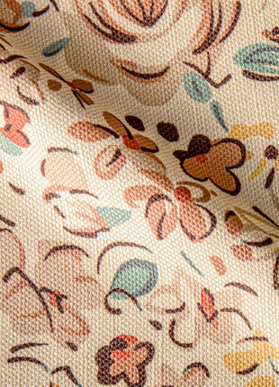 a close up view of a flowered fabric