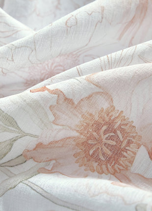 a close up of a flower print fabric