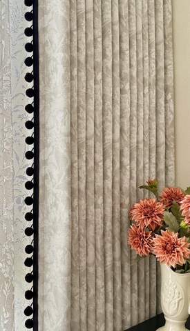 Rideau Occultant Géométrique Gris et Blanc