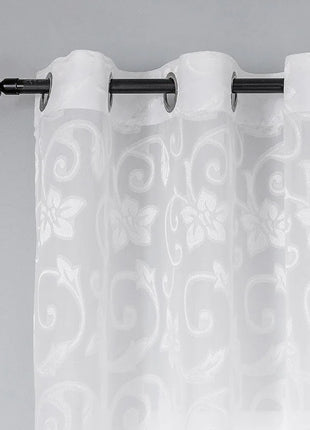 Voilage Blanc Motifs Elegant