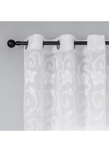 Voilage Blanc Motifs Elegant