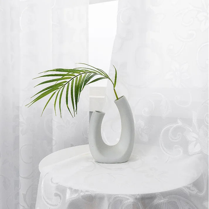 Voilage Blanc Motifs Elegant