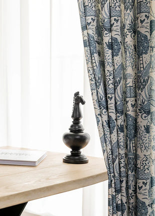 Rideau Blanc et Bleu Moderne