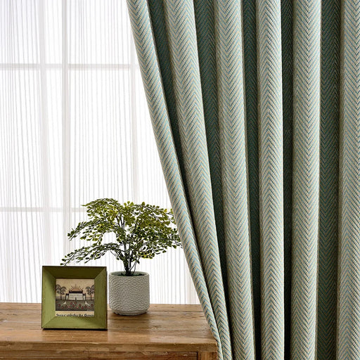 Rideau Bleu Clair Geometrique