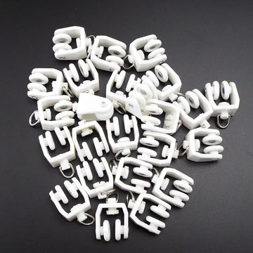 Lot De 20 Crochets Coulissants Pour Tringle à Rideaux - Blanc 10mm X 6mm