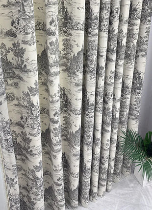 Rideau Blanc Vintage Motifs