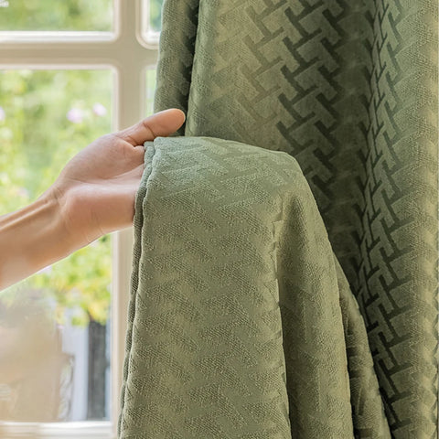 Rideau Vert Chambre Moderne