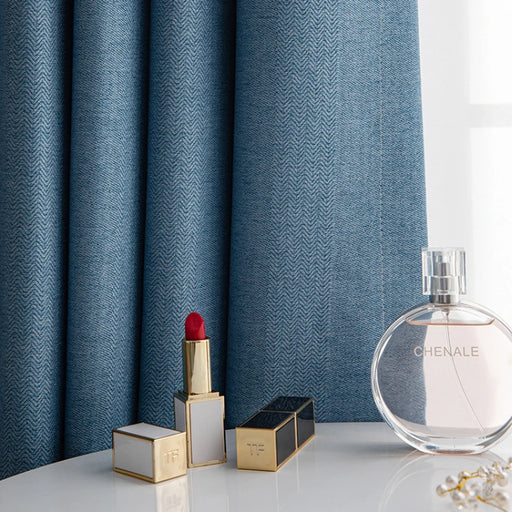 Rideau Bleu Tendance Salon