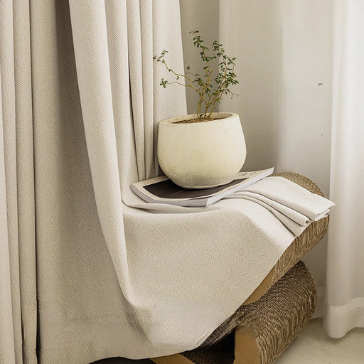 Rideau Blanc Salon Style Lin