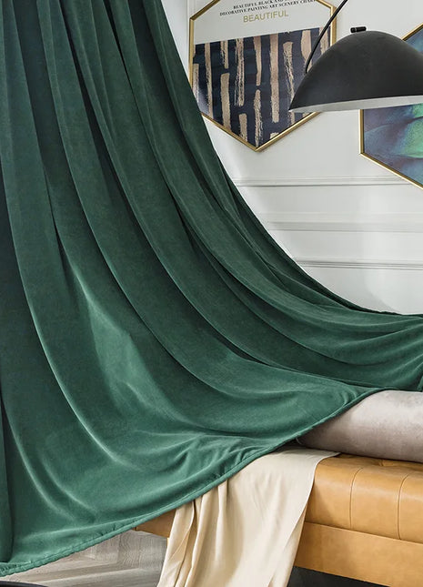Rideau Vert Sapin Velours Doux