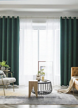 Rideau Vert Sapin Velours Doux