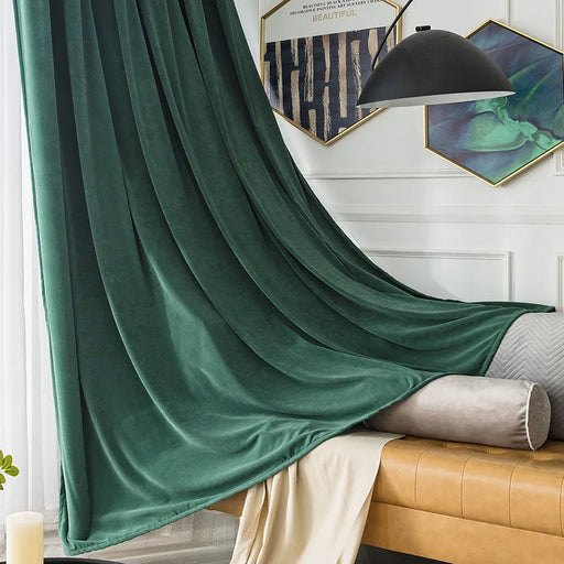 Rideau Vert Sapin Velours Doux