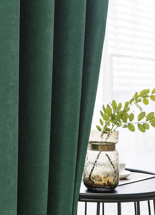 Rideau Vert Sapin Velours Doux
