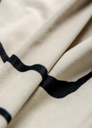 Rideau Blanc Motifs Noir Velours