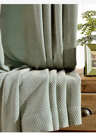 Rideau Bleu Clair Geometrique