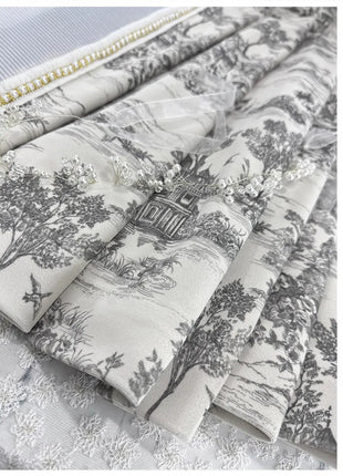 Rideau Blanc Vintage Motifs