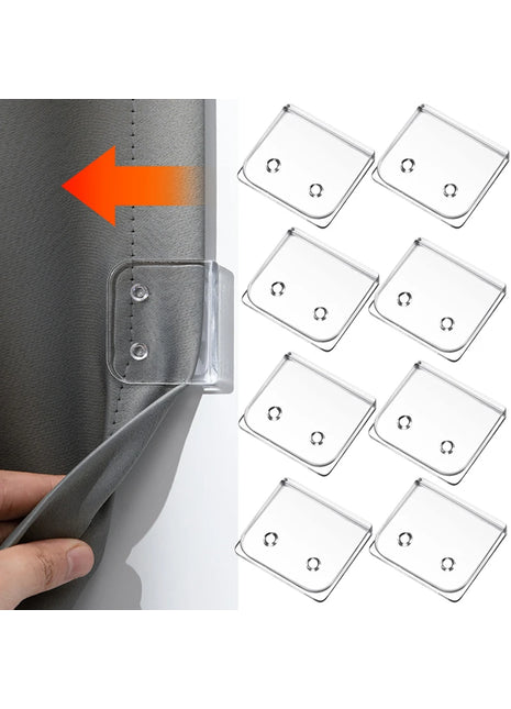 Clips de maintien transparents pour rideaux fixation murale - Rideaux Deco