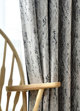 Rideau Argenté et Noir Moderne