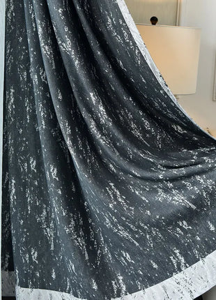 Rideau Argenté et Noir Moderne