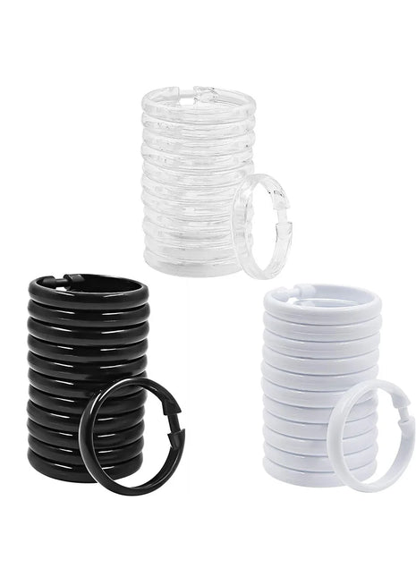 Anneaux en Plastique pour Rideau de Douche – Lot de 12