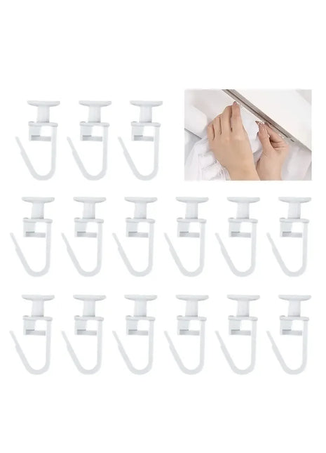 Crochets coulissants nylon blanc pour rails rideaux discrets - Rideaux Deco