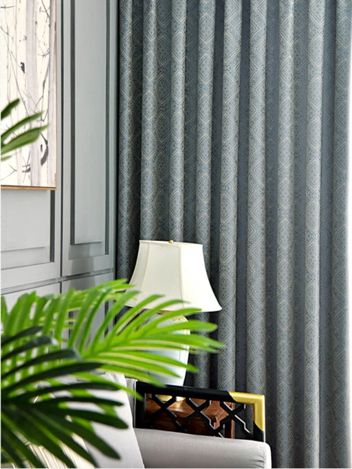 Rideau Bleu Luxe Motifs