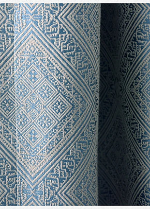Rideau Bleu Luxe Motifs
