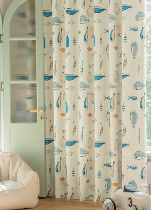 a child's room with a toy car and a window