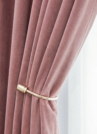 Rideau Occultant Velours Rose Blush Chambre