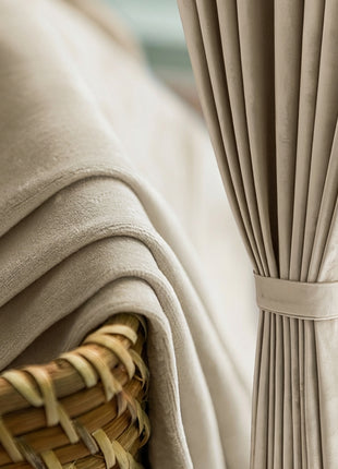 Rideau Occultant Velours Beige Sable Chambre