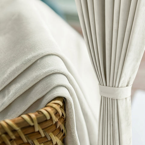 Rideau Occultant Velours Blanc Cassé Salon