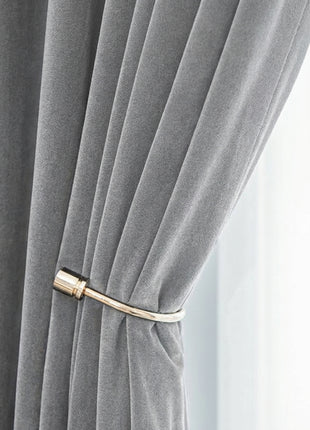 Rideau Occultant Velours Gris Clair Salon